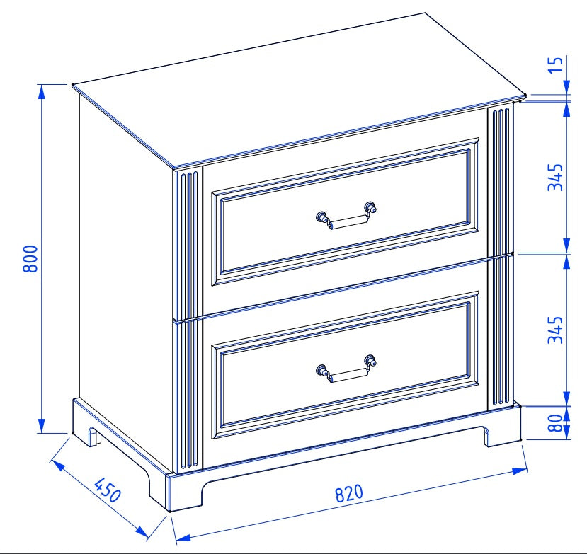 OXFORD servantskap 80cm